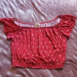 H&M Coachella Off the Shoulder Paisley Crop Top